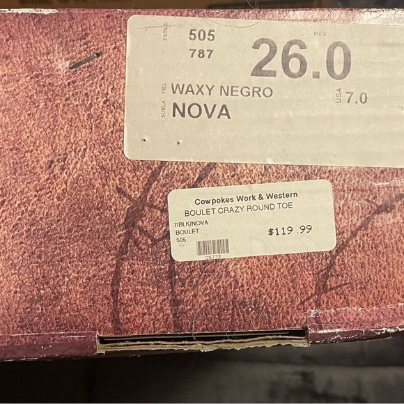 BRAND NEW NEVER WORN Men’s Boulet Crazy Round Toe Size 7 - Picture 8 of 10